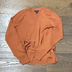 Halogen Rust Orange Wrap Sweater